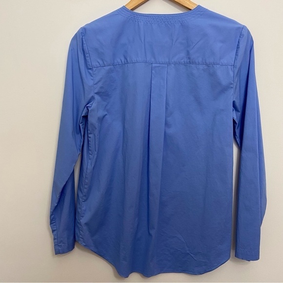 2/40$ ELLEN Tracy pull over blouse cornflower blue cotton blend elastane small - Picture 3 of 10